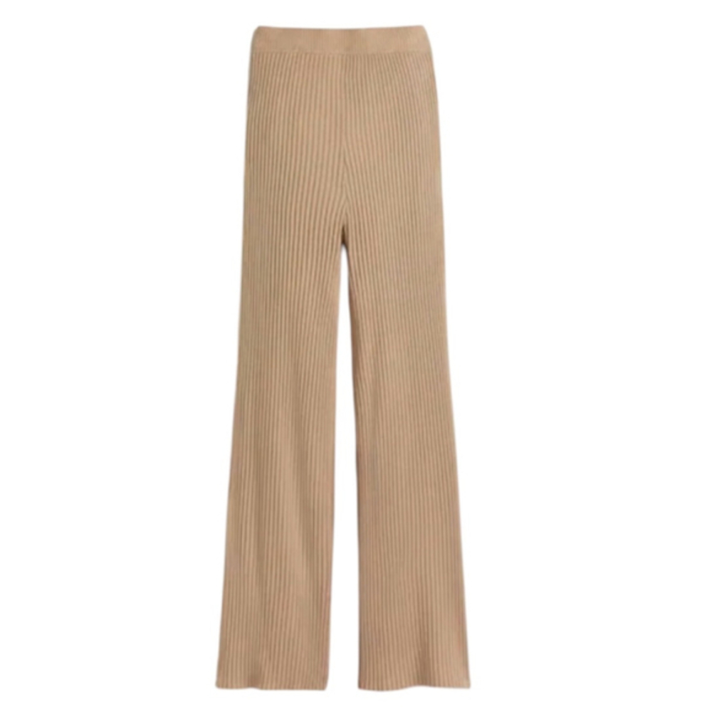 Shein Wide Leg Ribbed Lounge Pants Cashmere Feel Knit Sweater Pants New Size M